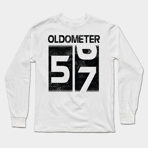 Oldometer Happy Birthday 57 Years Old Was Born In 1963 To Me You Papa Dad Mom Brother Son Husband Long Sleeve T-Shirt by Cowan79